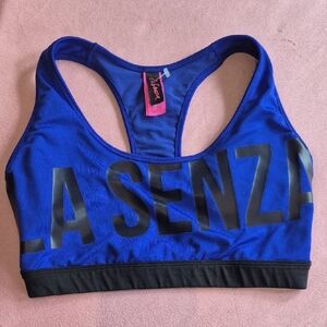 La Senza Blue and Black Racerback Sports Bra